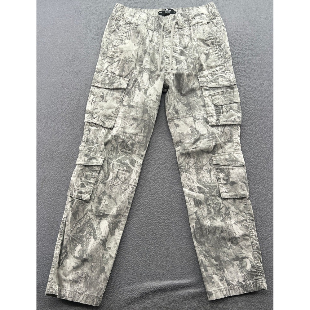 Hollister Pants Mens Sz L Slim Straight Epic Flex Cargo Pants Grey Leaf Camo